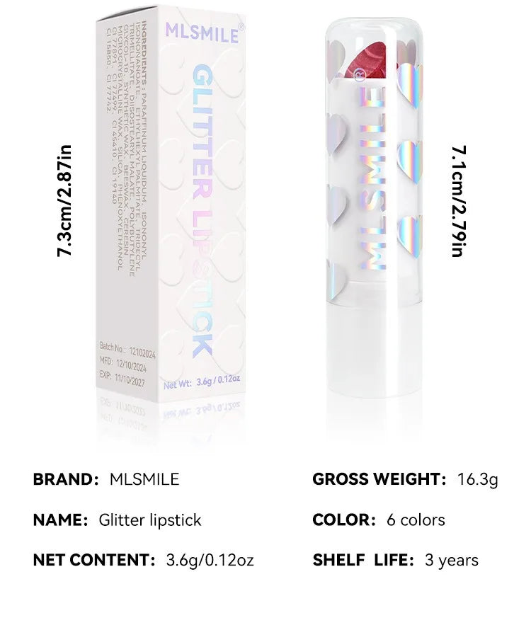 Diamond Metallic Pearlescent Lipstick Shiny Non-stick Cup Matte Velvet Waterproof Lip Stick Sexy Red White Lips Makeup Cosmetics