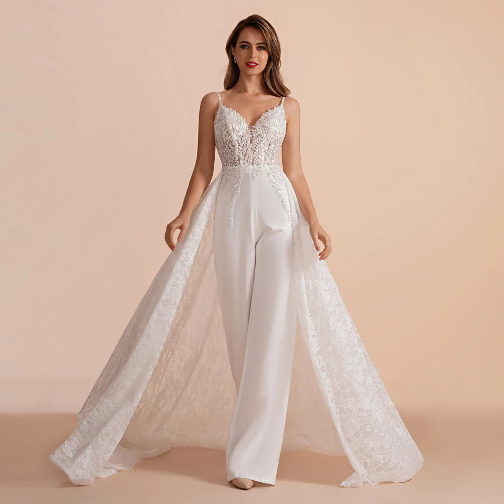 BEPEITHY Customized Scoop Long Sleeves Beading Bodice Wedding Dresses 2023 For Women Bride A Line Floor Length Bridal Party Gown