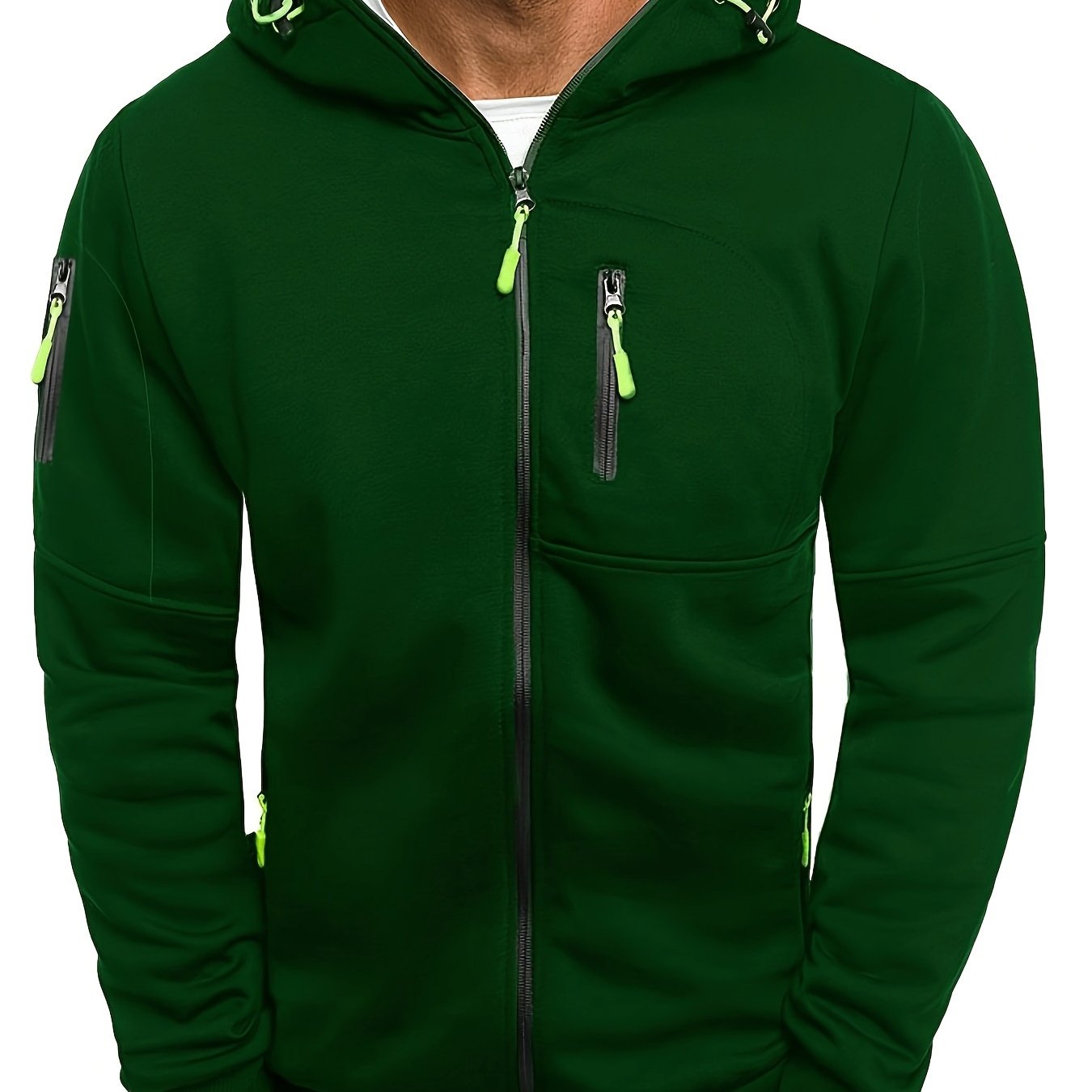 Mens Essential Zip-Up Hoodie - Long Sleeve, Lightweight, Gym-Ready Jacket for Spring & Fall