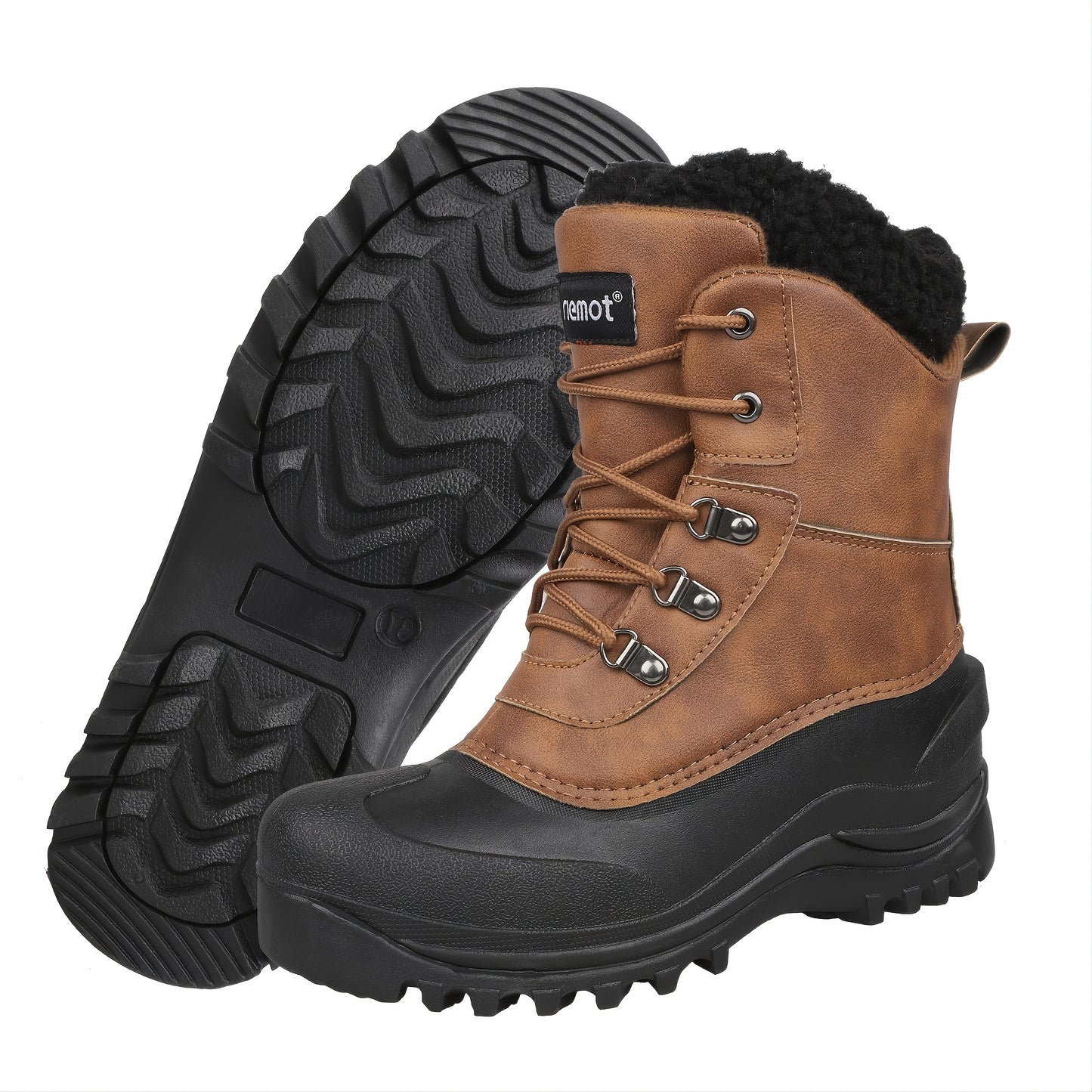 Men's Snow Boots, Warm Fleece Comfortable Anti-skid Durable Boots For Hiking Trekking Climbing