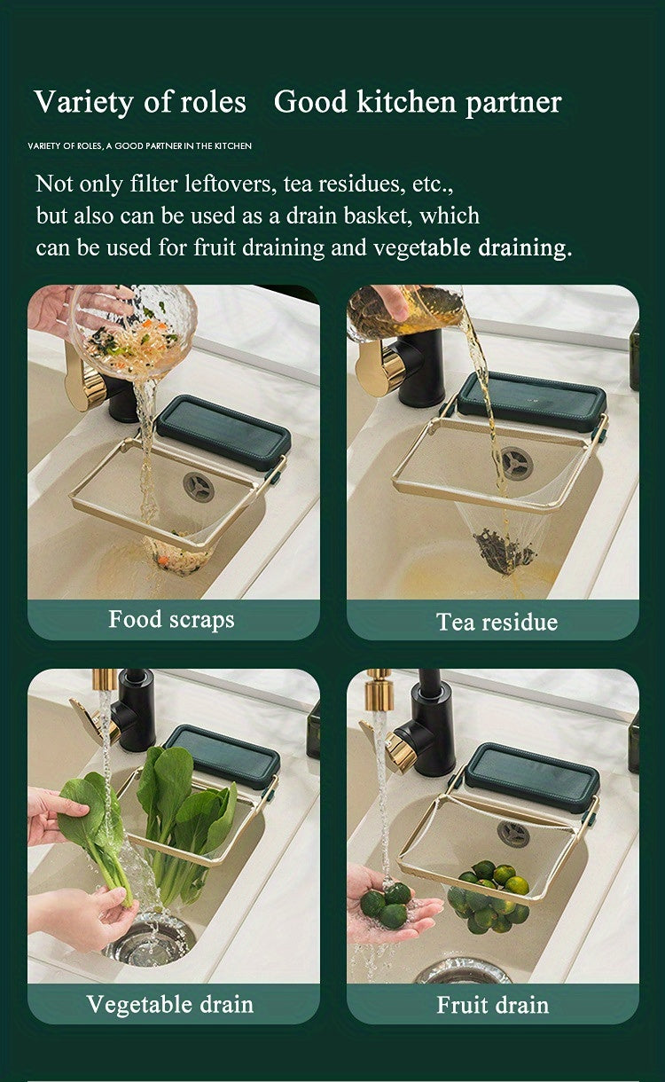 [Foldable Sink Strainer] Sink Filter Rack | Foldable | Mesh Bag | Anti-Clogging | Easy to Use