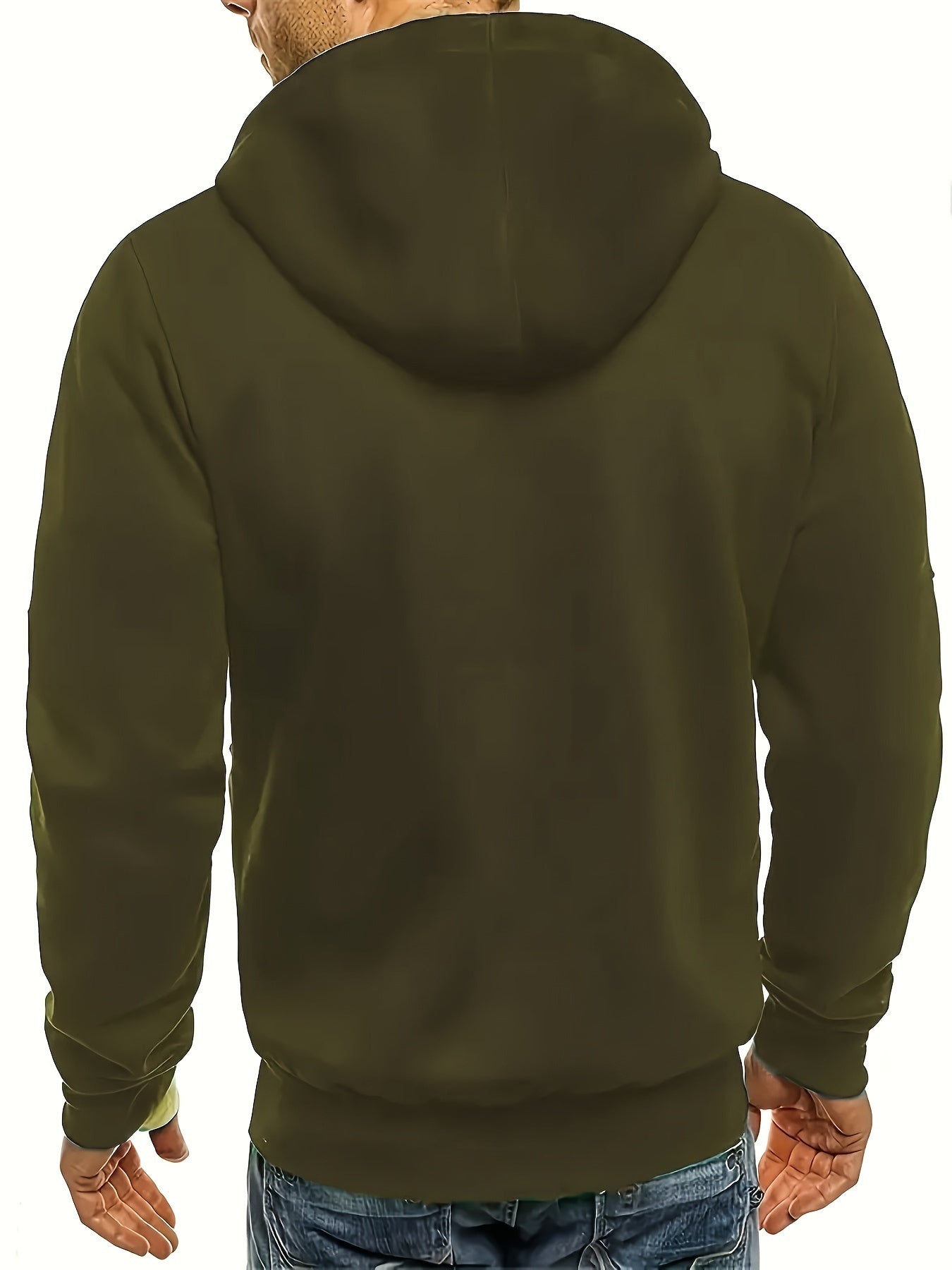 Mens Essential Zip-Up Hoodie - Long Sleeve, Lightweight, Gym-Ready Jacket for Spring & Fall