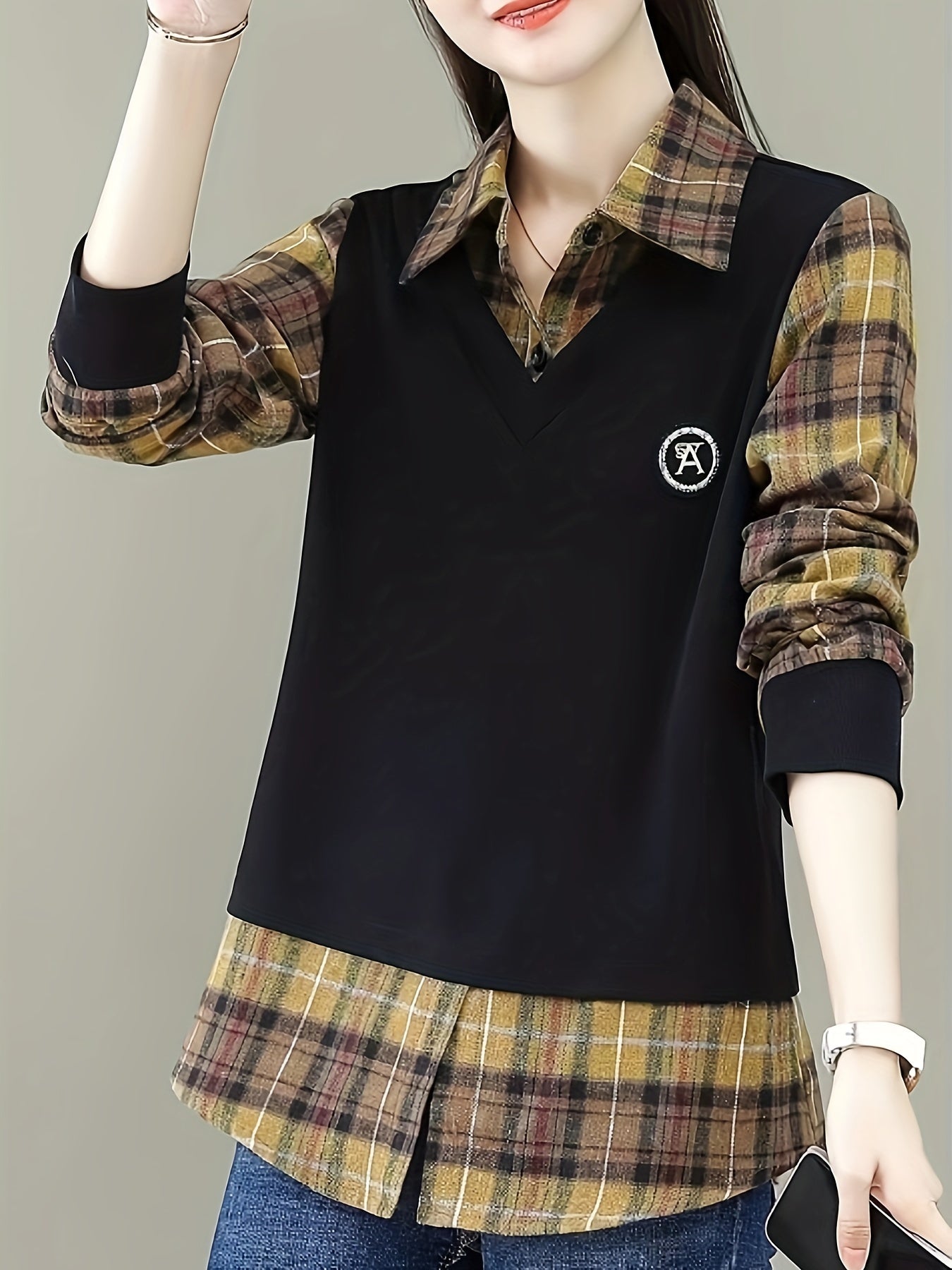 Color Block Zip Up Jacket, Casual Long Sleeve Jacket For Fall & Winter, Women's Clothing