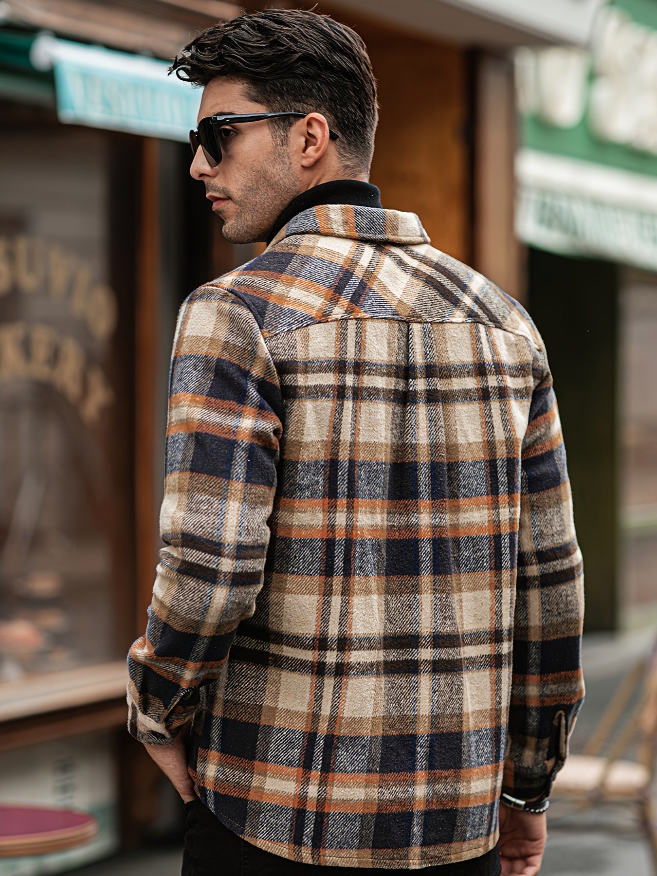 Effortless Style & Comfort: Men's Plaid Flannel Shirt Jacket for Fall/Winter - Durable, Casual Weekend Wear