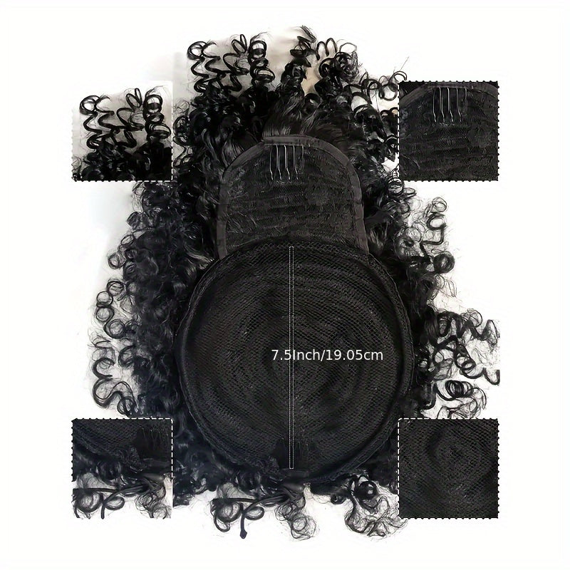 Drawstring Hair Bun Ponytail Short Curly Ponytail Extensions Synthetic Clip In Hair Extensions Elegant For Daily Use Hair Accessories