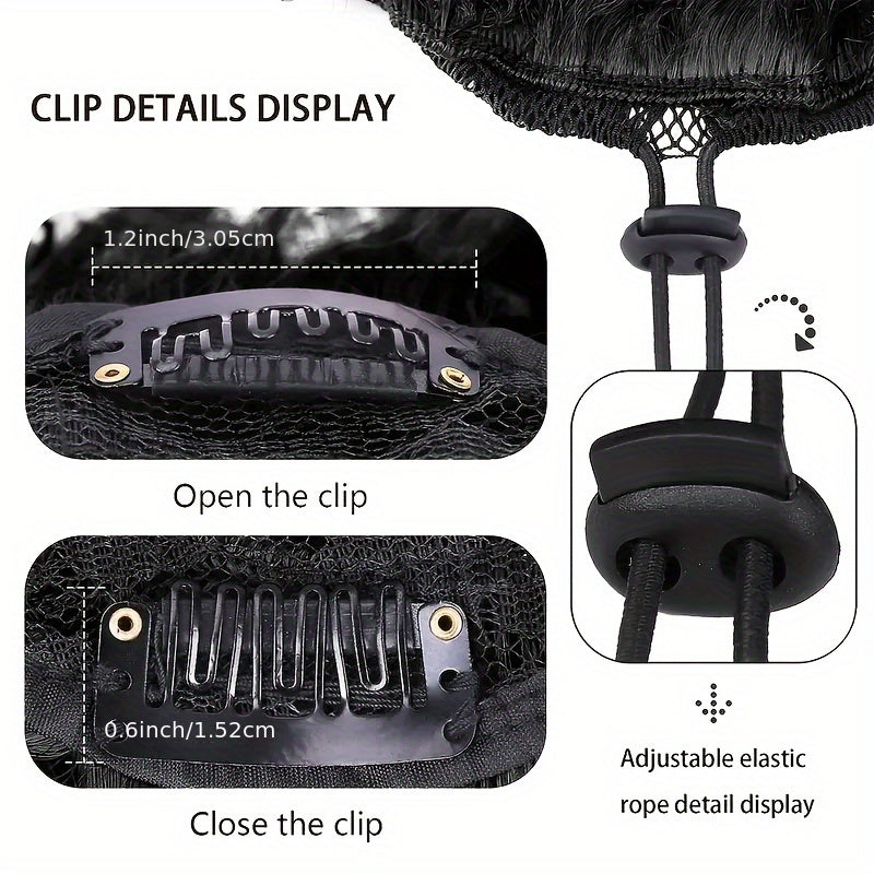 Drawstring Hair Bun Ponytail Short Curly Ponytail Extensions Synthetic Clip In Hair Extensions Elegant For Daily Use Hair Accessories