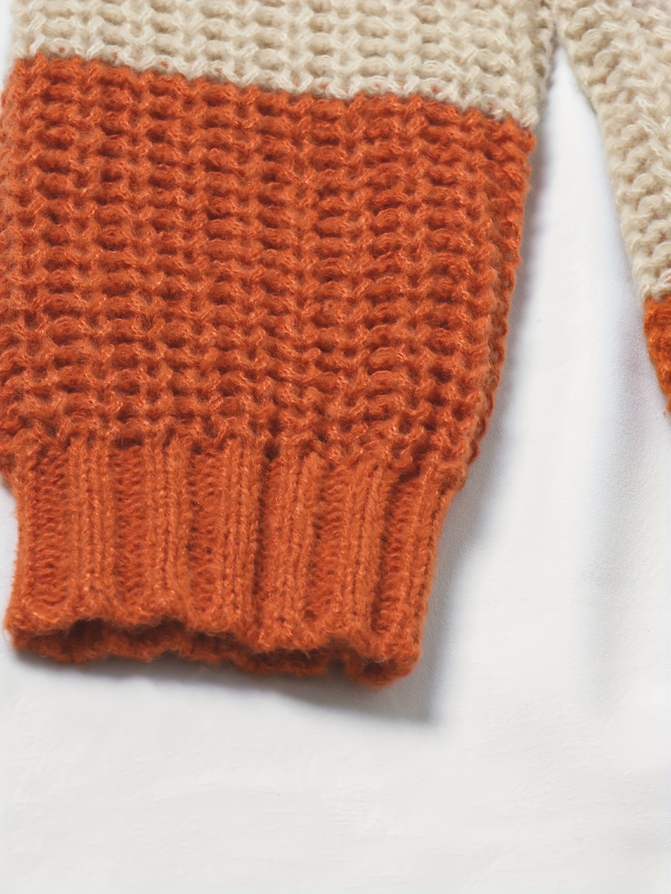 Fall/Winter Chic: Off-Shoulder Color Block Knit Sweater - Casual, Comfy, and Stylish Long Sleeve Top