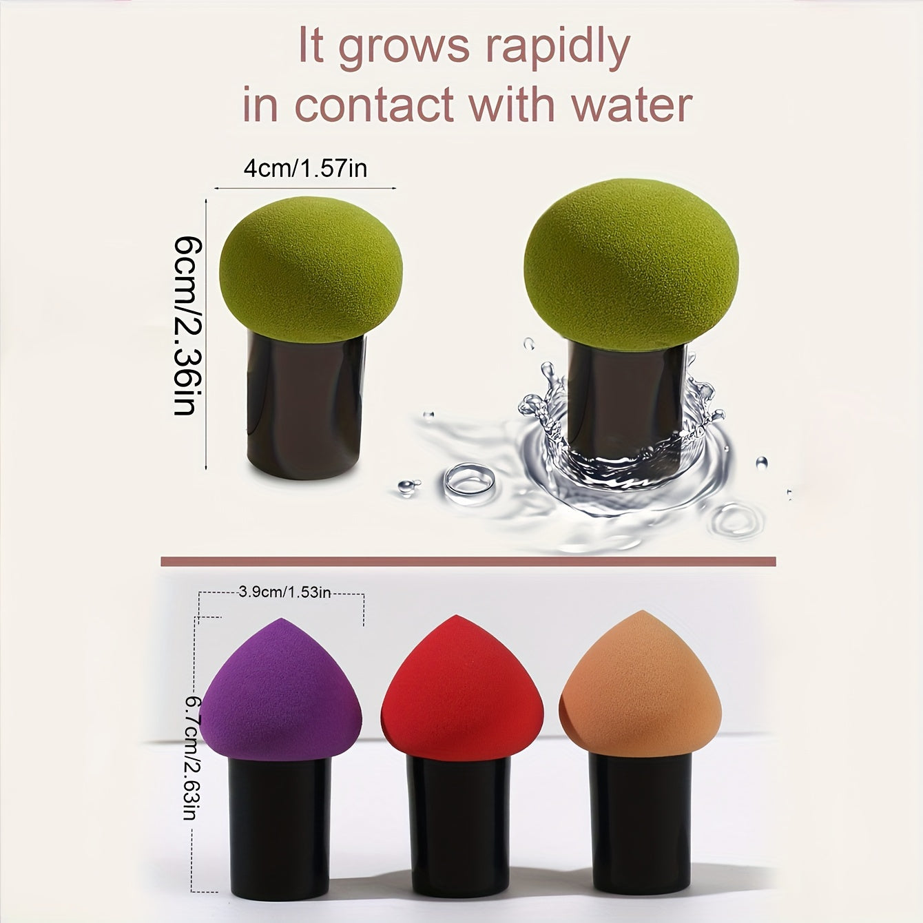 Mushroom Makeup Sponge Cosmetic Blender Puff Latex Free Face Sponge Beauty Puff Makeup Brush Sponge With Handle Case For Concealer BB Cream Foundation Makeup Tools