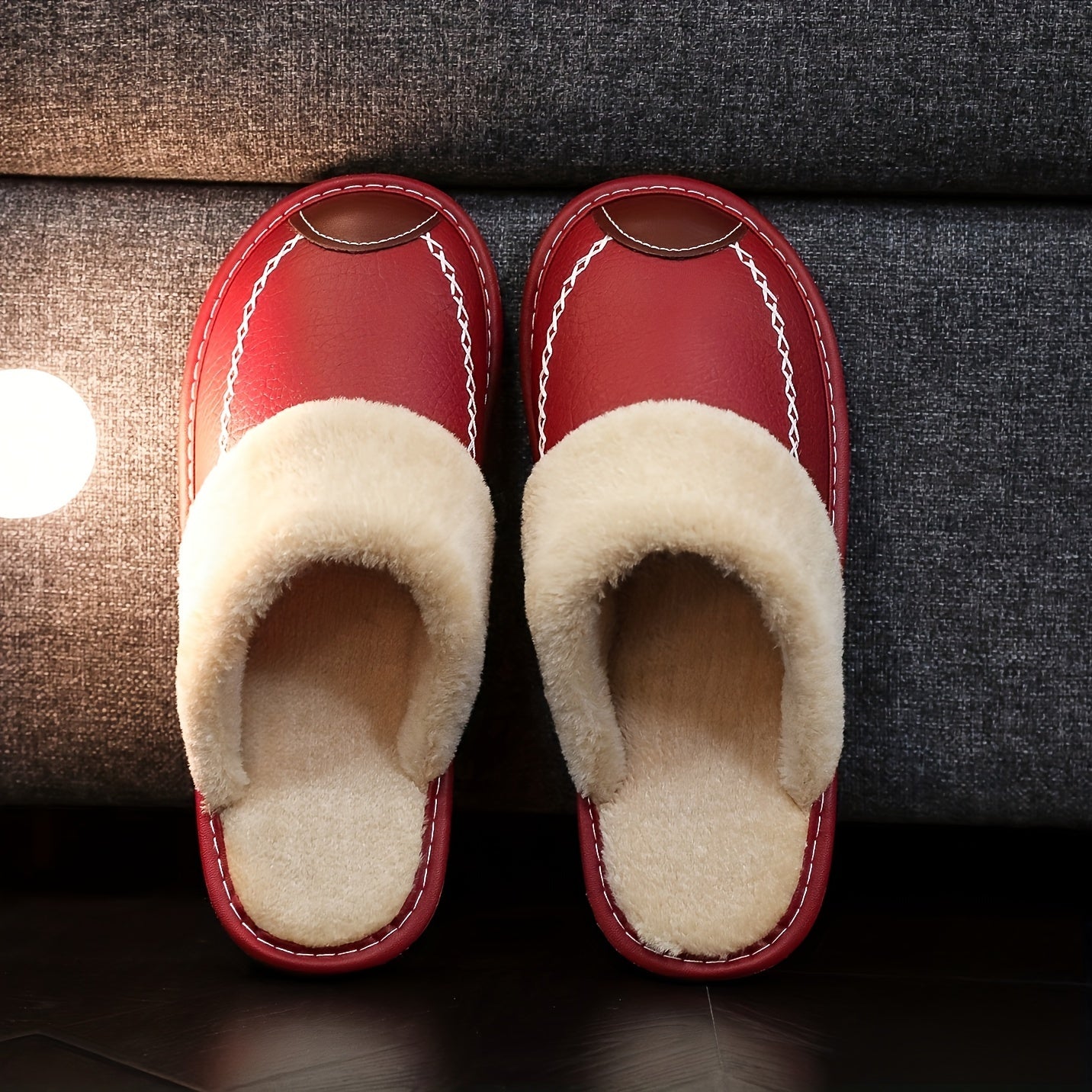 Men's Warm Fleece Cozy Slides, Comfortable Fuzzy Soft Slippers, Plush Comfy Non-slip Home Shoes, Winter