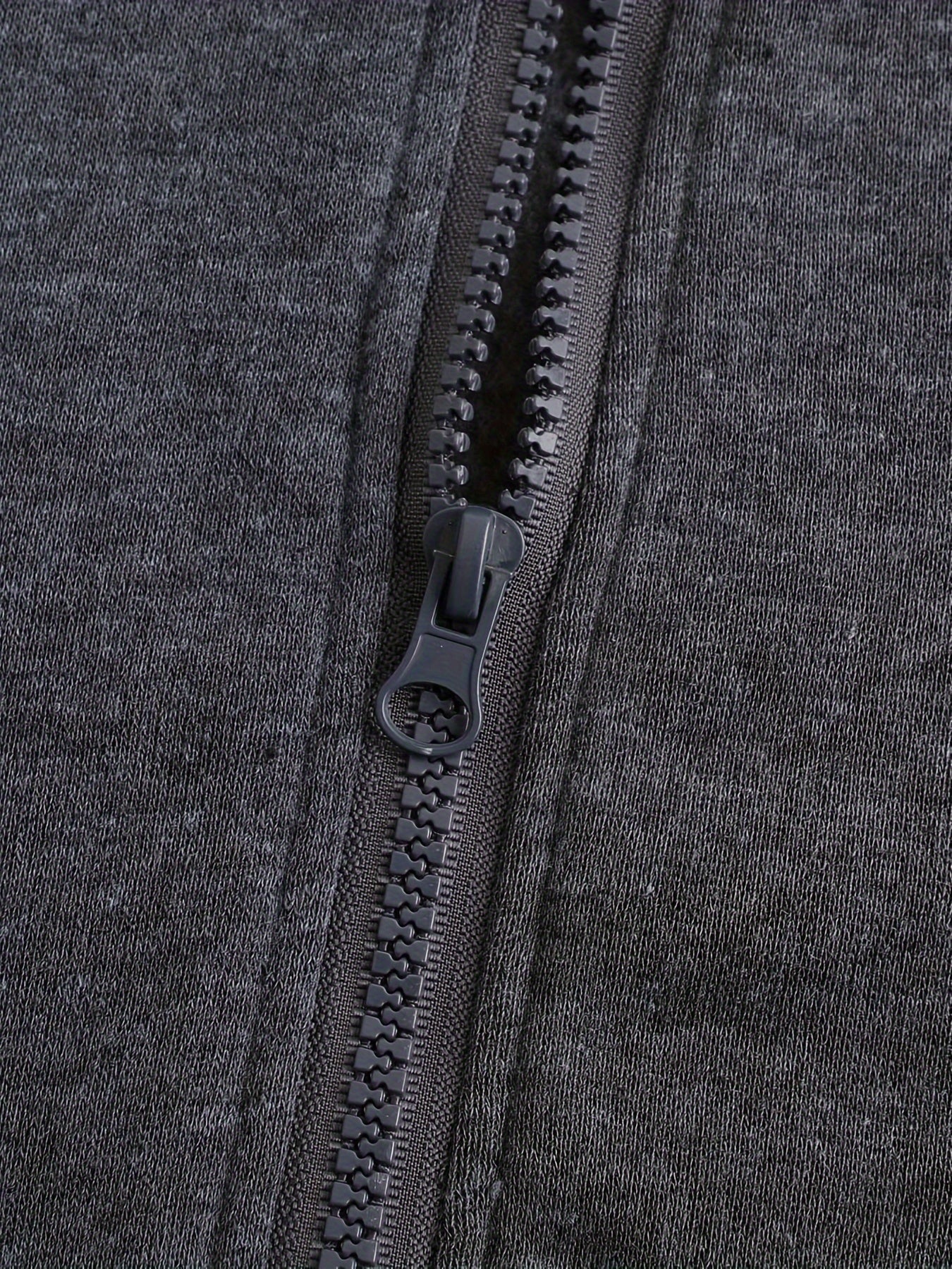 Men'S Casual Hooded Sweatshirt, Solid Color Zip-Up Pullover, Long Sleeve Polyester Knit Fabric, Regular Fit with Slight Stretch, 160gsm - Autumn/Winter Fashion