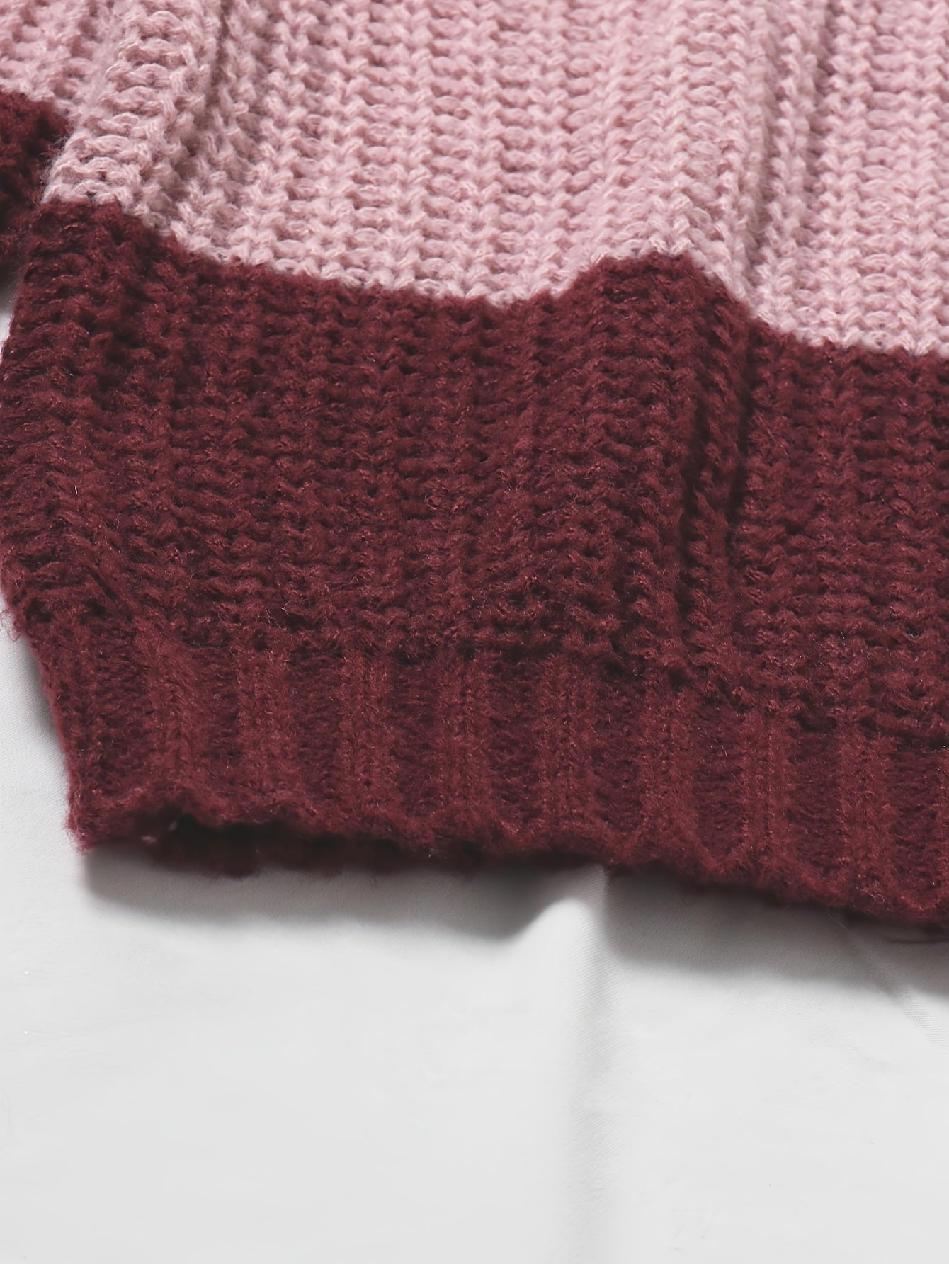 Fall/Winter Chic: Off-Shoulder Color Block Knit Sweater - Casual, Comfy, and Stylish Long Sleeve Top